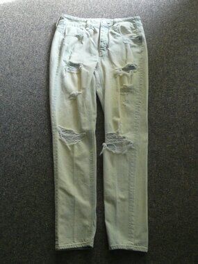 American Eagle Jeans Tomgirl Women's Distressed Size 0 Regular  AEO white